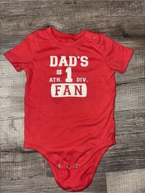 Dad's #1 Fan Red Baby One-Piece Bodysuit